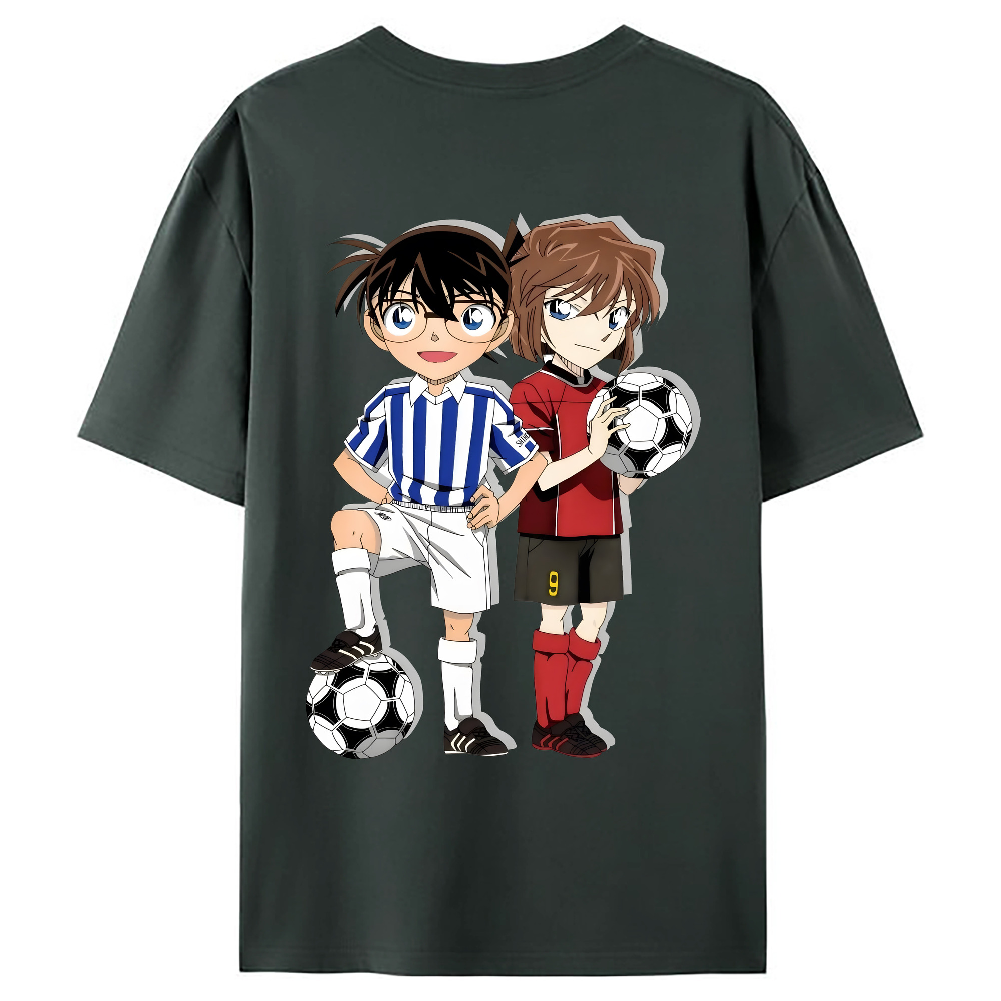 （画像用） 名探偵コナン 灰原 哀 はいばら あい Detective Conan Anita Hailey、Vi Graythorn Haibara Ai 綿100％ メンズ半袖Tシャツ（バックプリント） 通気性